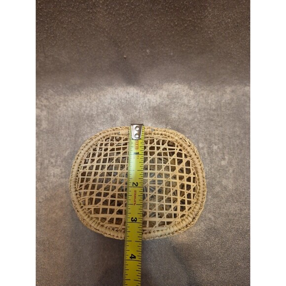 Vintage Folk Art Boho Small Woven Treasure Trinket Box Sweet Grass & Wire - Picture 16 of 16